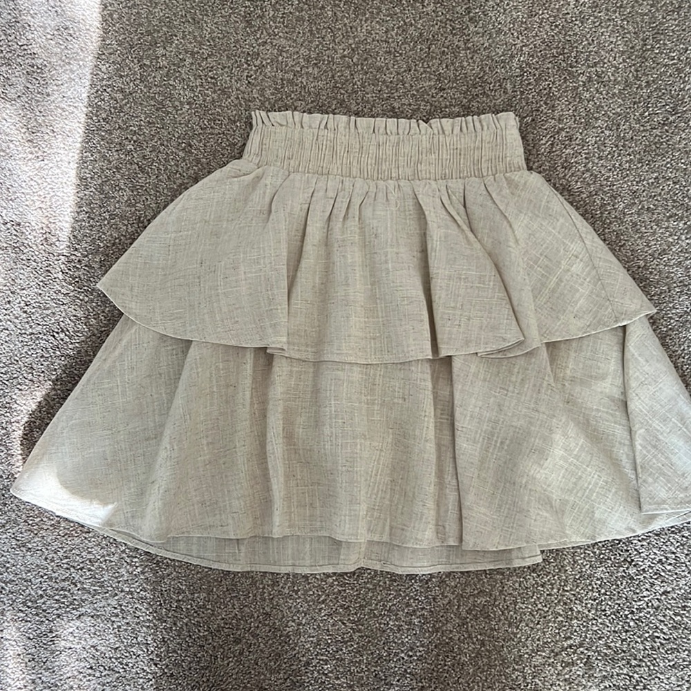 princess polly skirt beige ruffle skirt